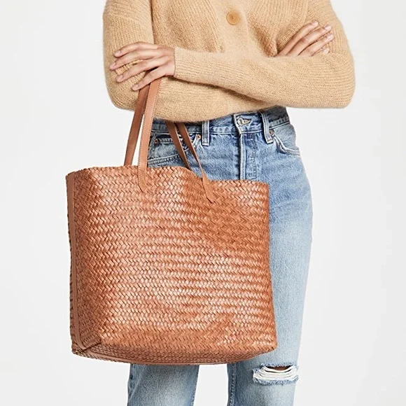 MADEWELL Transport Tote Woven Leather Edition Burnished Caramel - Picture 2 of 8